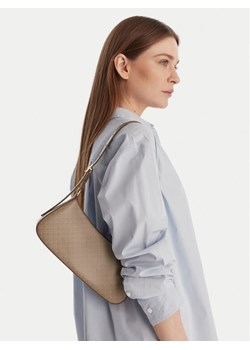 Torebka Calvin Klein Emblem Aop Small Shoulder Bag LV04F3324G Beżowy ze sklepu eobuwie.pl w kategorii Torebki damskie - zdjęcie 188126191