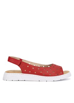 Rieker Sandały V9162-33 Czerwony ze sklepu MODIVO w kategorii Sandały damskie - zdjęcie 188126271