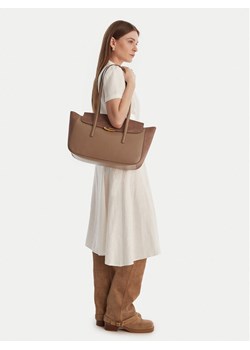 Calvin Klein Torebka Hardware Brushed Flap Tote Bag LV04F3336G Beżowy ze sklepu MODIVO w kategorii Torebki damskie - zdjęcie 188126274