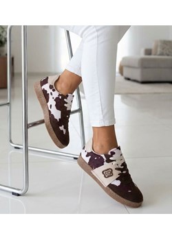 Brązowe wiązane sneakersy buty sportowe /G9-3 18024 T683 ze sklepu Pantofelek24.pl w kategorii Buty sportowe damskie - zdjęcie 188126552