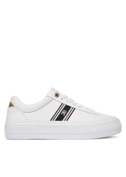 Sneakersy Tommy Hilfiger Th Foxing Platform Webbing FW0FW09353 Biały ze sklepu eobuwie.pl w kategorii Buty sportowe damskie - zdjęcie 188126722