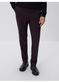 Reserved - Garniturowe spodnie slim fit - mahoniowy ze sklepu Reserved w kategorii Spodnie męskie - zdjęcie 188127683
