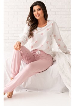Piżama bawełniana z długimi spodniami różowo-ecru Sweet long, Kolor różowo-ecru, Rozmiar L, Donna ze sklepu Intymna w kategorii Piżamy damskie - zdjęcie 188127844