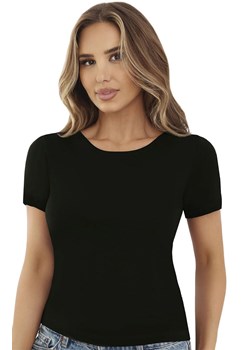 Koszulka z krótkim rękawem czarna Ida, Kolor czarny, Rozmiar L, EMILI ze sklepu Primodo w kategorii Podkoszulki i halki - zdjęcie 188127863