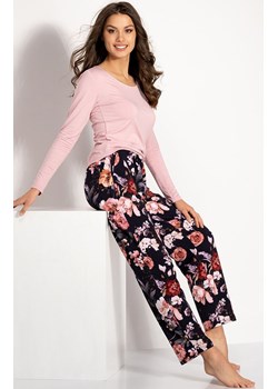 Piżama damska dwuczęściowa z kwiatowym wzorem Chance, Kolor różowo-granatowy, Rozmiar S, Momenti per me ze sklepu Intymna w kategorii Piżamy damskie - zdjęcie 188128071