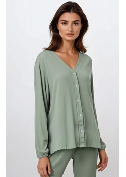 Długa piżama damska rozpinana Pure Harmony, Kolor miętowy, Rozmiar S, Momenti per me ze sklepu Intymna w kategorii Piżamy damskie - zdjęcie 188128150