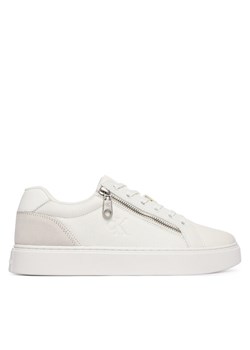 Sneakersy Calvin Klein Classic Cup Laceup Zip Lth YM0YM01437 Biały ze sklepu eobuwie.pl w kategorii Buty sportowe męskie - zdjęcie 188129080