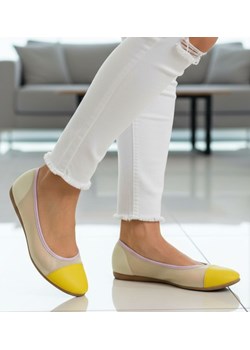 Żółte balerinki w casualowym stylu //G3-1 8392 S098/ ze sklepu Pantofelek24.pl w kategorii Balerinki - zdjęcie 188132993