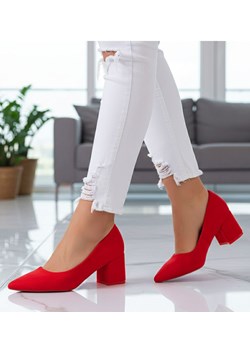 Czerwone czółenka damskie /G7-2 10378 S521/ ze sklepu Pantofelek24.pl w kategorii Czółenka - zdjęcie 188133023