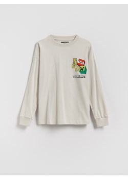 Reserved - Longsleeve Minecraft - jasnoszary ze sklepu Reserved w kategorii T-shirty chłopięce - zdjęcie 188134001