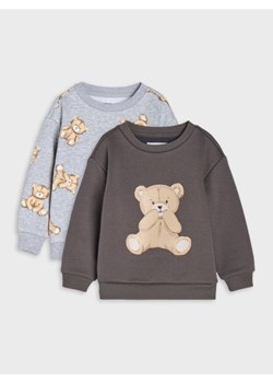 Sinsay - Ocieplane bluzy z nadrukiem 2 pack - szary ze sklepu Sinsay w kategorii Bluzy i swetry - zdjęcie 188135150