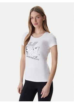 EA7 Emporio Armani T-Shirt 7W000977 AF10373 Biały Regular Fit ze sklepu MODIVO w kategorii Bluzki damskie - zdjęcie 188136003