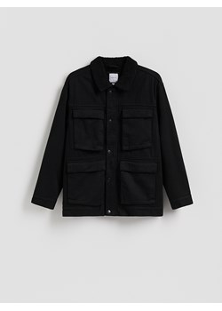 Reserved - Kurtka sherpa z kołnierzem - czarny ze sklepu Reserved w kategorii Kurtki męskie - zdjęcie 188136300