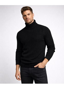 Ciepły sweter męski z golfem wełniany czarny Recea ze sklepu Recea.pl w kategorii Swetry męskie - zdjęcie 188136512