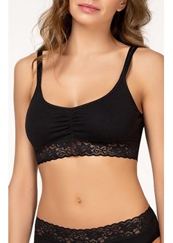 Biustonosz top bawełniany miękki z koronką czarny 277 Lola, Kolor czarny, Rozmiar S, KLEO ze sklepu Primodo w kategorii Biustonosze - zdjęcie 188138300