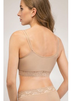 Biustonosz top bawełniany miękki z koronką beżowy 277 Lola, Kolor beżowy, Rozmiar S, KLEO ze sklepu Intymna w kategorii Biustonosze - zdjęcie 188138424