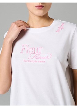 Sinsay - Bawełniana koszulka z haftowanym napisem - kremowy ze sklepu Sinsay w kategorii Bluzki damskie - zdjęcie 188139974