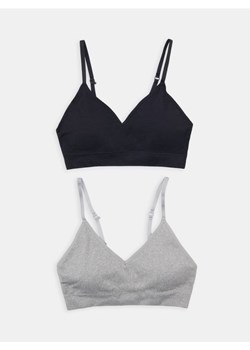 Sinsay - Prążkowane topy z wyjmowanymi miseczkami 2 pack - czarny ze sklepu Sinsay w kategorii Biustonosze - zdjęcie 188139991