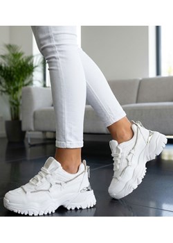 Białe buty sportowe na platformie /G4-3 14617 T620/ ze sklepu Pantofelek24.pl w kategorii Buty sportowe damskie - zdjęcie 188140282