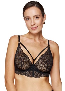 Gorteks koronkowy biustonosz miękki soft z paskami Celeste B2, Kolor czarny, Rozmiar 75C, Gorteks ze sklepu Intymna w kategorii Biustonosze - zdjęcie 188140444