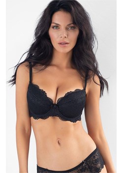 Biustonosz balkonetka koronkowa push-up czarna 322.01 Karina, Kolor czarny, Rozmiar 75B, KLEO ze sklepu Intymna w kategorii Biustonosze - zdjęcie 188140493