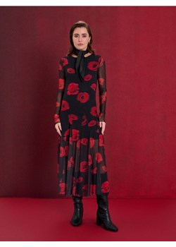 Sinsay - Tiulowa sukienka maxi ze wzorem - czarny ze sklepu Sinsay w kategorii Sukienki - zdjęcie 188140890