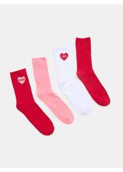 Sinsay - Prążkowane skarpetki z haftem 4 pack - wielobarwny ze sklepu Sinsay w kategorii Skarpetki damskie - zdjęcie 188140911