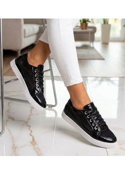 Ażurowe czarne trampki damskie /E10-3 13321 T120/ ze sklepu Pantofelek24.pl w kategorii Trampki damskie - zdjęcie 188141080