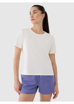 Damska koszulka treningowa 4F 4FRSS25TFTSF1236 - biała ze sklepu Sportstylestory.com w kategorii Bluzki damskie - zdjęcie 188141410