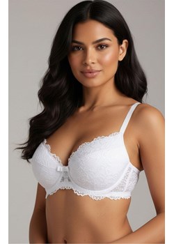 Biustonosz balkonetka koronkowa push-up biała 322.01 Karina, Kolor biały, Rozmiar 75B, KLEO ze sklepu Primodo w kategorii Biustonosze - zdjęcie 188141542