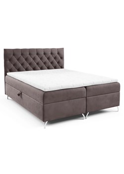 Brązowe łóżko kontynentalne 5 rozmiarów - Lunavello 3X ze sklepu Edinos.pl w kategorii Łóżka i materace - zdjęcie 188141582