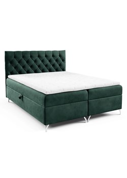 Ciemnozielone łóżko kontynentalne z pojemnikiem 5 rozmiarów - Lunavello 3X ze sklepu Edinos.pl w kategorii Łóżka i materace - zdjęcie 188141591