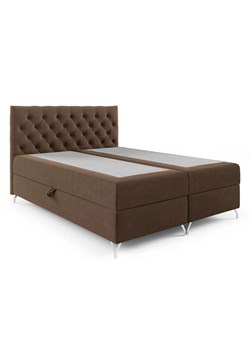 Brązowe pikowane łóżko kontynentalne 5 rozmiarów - Lunavello 4X ze sklepu Edinos.pl w kategorii Łóżka i materace - zdjęcie 188141630