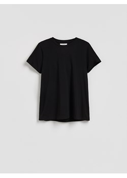 Reserved - Bawełniany t-shirt - czarny ze sklepu Reserved w kategorii Bluzki damskie - zdjęcie 188141901
