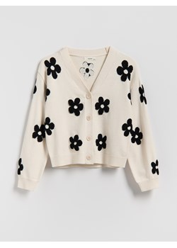 Reserved - Wzorzysty kardigan z wiskozą - wielobarwny ze sklepu Reserved w kategorii Swetry dziewczęce - zdjęcie 188141980
