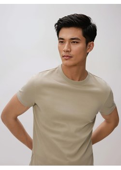 Reserved - T-shirt slim fit - beżowy ze sklepu Reserved w kategorii T-shirty męskie - zdjęcie 188142024