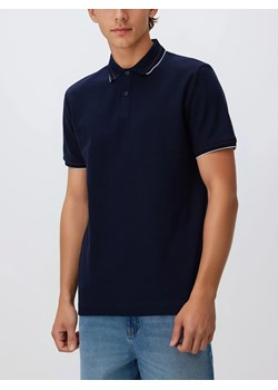 Reserved - Koszulka polo z bawełny merceryzowanej - granatowy ze sklepu Reserved w kategorii T-shirty męskie - zdjęcie 188143543