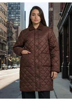 Sinsay - Pikowany płaszcz - brązowy ze sklepu Sinsay w kategorii Płaszcze damskie - zdjęcie 188143913