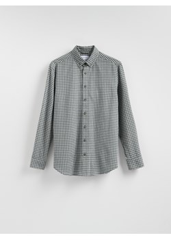 Reserved - Bawełniana koszula regular fit - ciemnozielony ze sklepu Reserved w kategorii Koszule męskie - zdjęcie 188143984