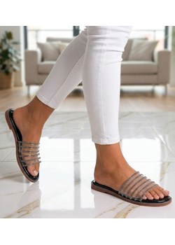 Czarne damskie klapki na lato /A2-2 12237 T195/ ze sklepu Pantofelek24.pl w kategorii Klapki damskie - zdjęcie 188144390