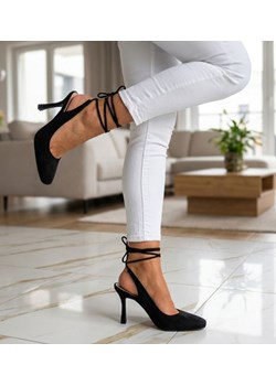 Zamszowe czarne czółenka szpilki /G9-1 12061 S297/ ze sklepu Pantofelek24.pl w kategorii Czółenka - zdjęcie 188144394