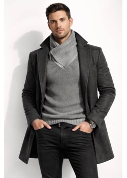 Sweter męski z kominem grafitowy Recea ze sklepu Recea.pl w kategorii Swetry męskie - zdjęcie 188144671