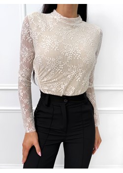 Beżowe Koronkowe Body ze sklepu ModnaKiecka.pl w kategorii Bluzki damskie - zdjęcie 188144742