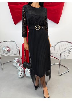 Czarna Sukienka Maxi z Tiulowym Dołem ze sklepu ModnaKiecka.pl w kategorii Sukienki - zdjęcie 188144780