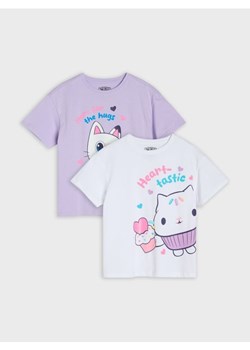 Sinsay - Bawełniane koszulki z nadrukiem Gabby's Dollhouse 2 pack - wielobarwny ze sklepu Sinsay w kategorii Bluzki dziewczęce - zdjęcie 188145282