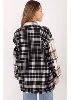 Koszula damska w kratę DN-KS-3841.02, Kolor beżowo-czarny, Rozmiar uniwersalny, Chamur National ze sklepu Primodo w kategorii Koszule damskie - zdjęcie 188146010