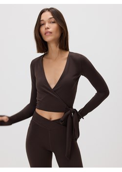 Reserved - Kopertowa bluzka z wiązaniem - ciemnobrązowy ze sklepu Reserved w kategorii Bluzki damskie - zdjęcie 188150270
