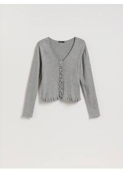 Reserved - Kardigan z wiskozą - szary ze sklepu Reserved w kategorii Swetry damskie - zdjęcie 188150362