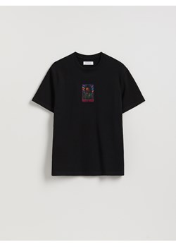 Reserved - T-shirt comfort z nadrukiem - czarny ze sklepu Reserved w kategorii T-shirty męskie - zdjęcie 188150501