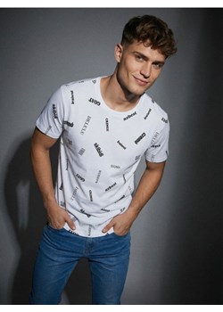 Sinsay - Bawełniana koszulka ze wzorem - biały ze sklepu Sinsay w kategorii T-shirty męskie - zdjęcie 188151380